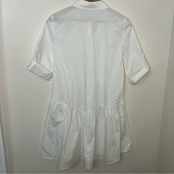 NWT Madewell Button-Front Mini Shirtdress in Poplin Women's Regular XXS Resort - Picture 9 of 11